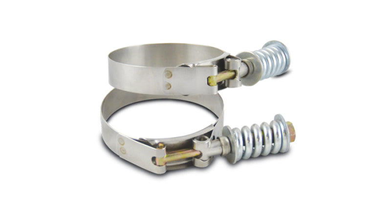 Vibrant SS T-Bolt Clamps Pack of 2 Size Range: 4.28in to 4.58in OD For use w/ 4in ID Coupling