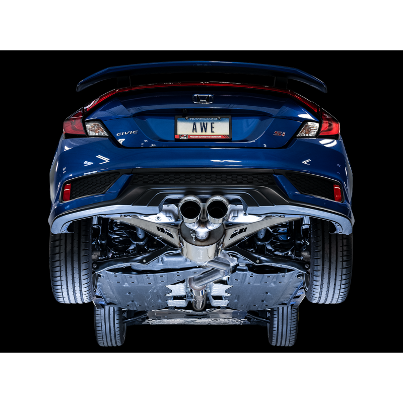 AWE Tuning 2016+ Honda Civic Si Touring Edition Exhaust w/Front Pipe & Dual Chrome Silver Tips