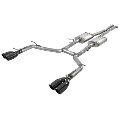 aFe MACH Force-Xp 2-1/2in 304 SS Cat-Back Exhaust 15-21 Dodge Challenger V6-3.6L - Quad Black Tip