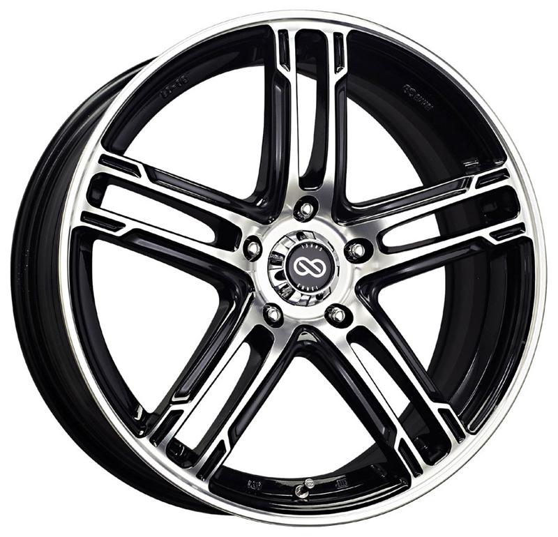 Enkei FD-05 18X7.5 5x114.3 53mm Offset 72mm Bore Black Machined Wheel (MOQ 40)