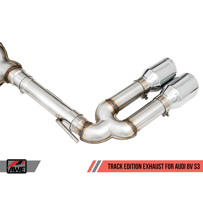 AWE Tuning Audi 8V S3 Track Edition Exhaust w/Chrome Silver Tips 102mm