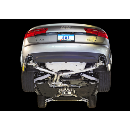 AWE Tuning Audi C7 A6 3.0T Touring Edition Exhaust - Dual Outlet Chrome Silver Tips