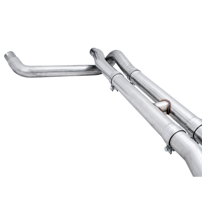 AWE Tuning 22-23 GMC Sierra 1500 AT4X 6.2L 0FG Catback Split Dual (Flat Bumper) - Chrome Silver Tips