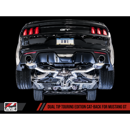 AWE Tuning S550 Mustang GT Cat-back Exhaust - Touring Edition (Chrome Silver Tips)