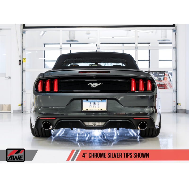 AWE Tuning S550 Mustang EcoBoost Axle-back Exhaust - Touring Edition (Chrome Silver Tips)