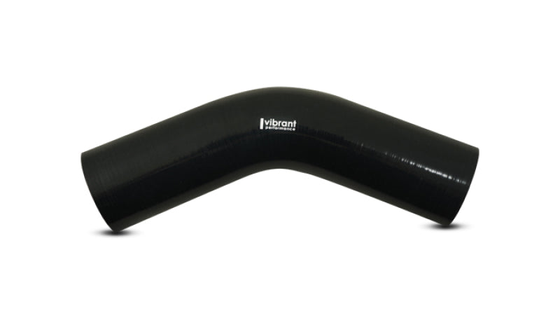 Vibrant 4 Ply Reinforced Silicone Elbow Connector - 2in I.D. - 45 deg. Elbow (BLACK)