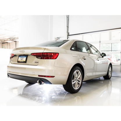 AWE Tuning Audi B9 A4 Track Edition Exhaust Dual Outlet - Chrome Silver Tips (Includes DP)
