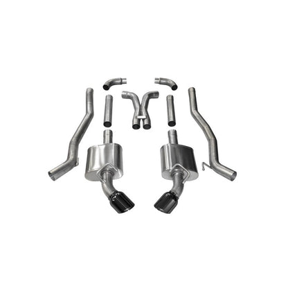 Corsa 10-15 Chevrolet Camaro SS 6.2L V8 Manual Black Xtreme 3in Cat-Back