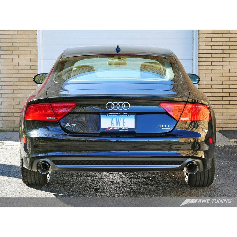 AWE Tuning Audi C7 A7 3.0T Touring Edition Exhaust - Dual Outlet Chrome Silver Tips