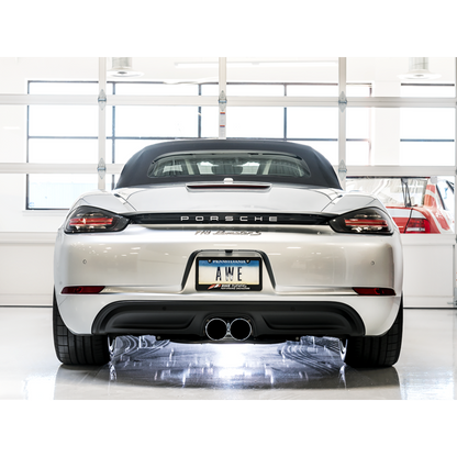 AWE Tuning Porsche 718 Boxster / Cayman SwitchPath Exhaust (PSE Only) - Chrome Silver Tips