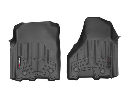 WeatherTech 2012+ Dodge Ram 2500/3500 (Vinyl Floor/Auto Trans/Crew Cab) Front FloorLiners - Black