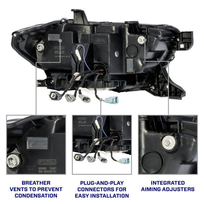 Form Lighting 2016-2023 Toyota Tacoma LED Projector Headlights with Selectable DRL (Pair)