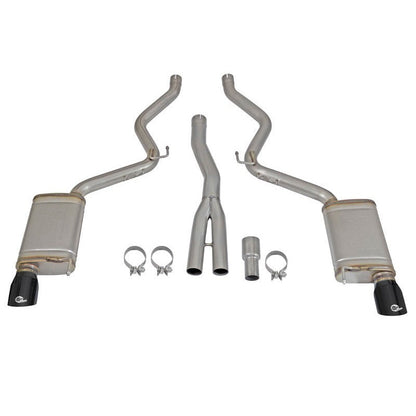 aFe MACHForce XP Exhausts Cat-Back SS-304 EXH w/ Black Tips 15-16 Ford Mustang EcoBoost 2.3L (t)