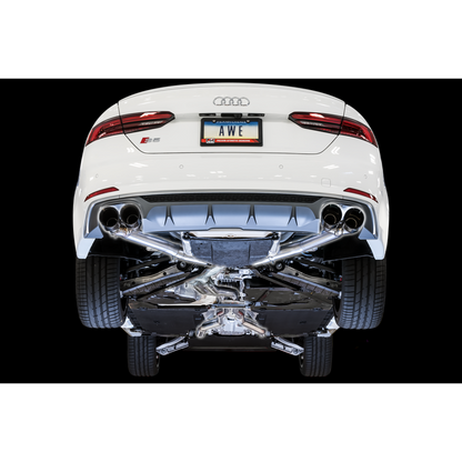 AWE Tuning Audi B9 S5 Sportback Track Edition Exhaust - Non-Resonated (Black 102mm Tips)
