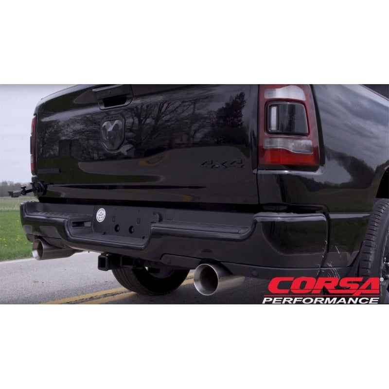 Corsa 2019 Ram 1500 5.7L Crew Cab w/ 57in or 76in Bed Cat-Back Dual Rr Exit 5in Satin Polished Tips