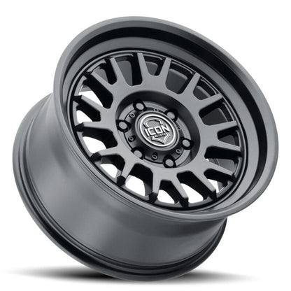 ICON Anza 17x8.5 6x5.5 25mm Offset 5.75in BS 95.1mm Hub Bore Satin Black Wheel