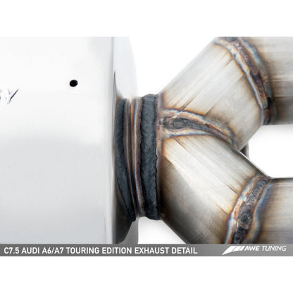 AWE Tuning Audi C7.5 A6 3.0T Touring Edition Exhaust - Quad Outlet Chrome Silver Tips