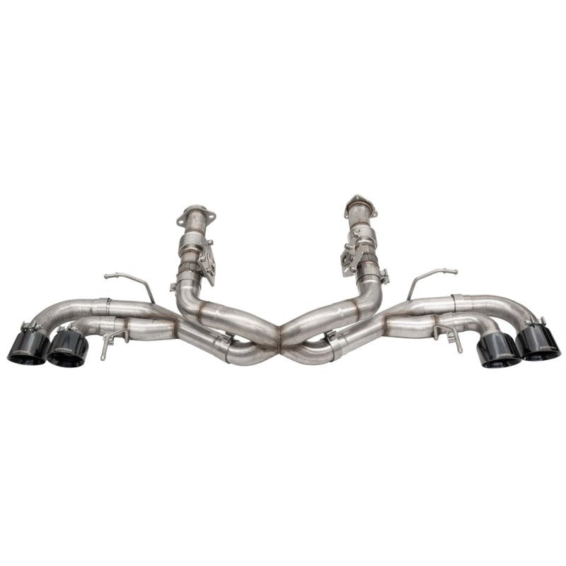 Corsa 2020 Corvette C8 3in Xtreme Cat-Back Exhaust 4.5in Blk Quad Tips - Integrates stock AFM Valve