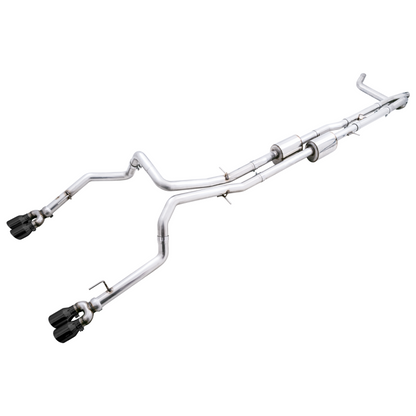 AWE Tuning 22-23 GMC Sierra 1500 AT4X 6.2L 0FG Catback Split Dual (Flat Bumper) - Diamond Black Tips