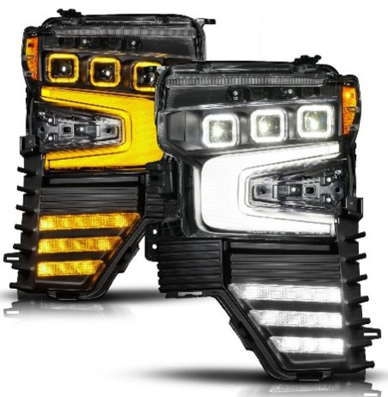 ANZO 22-26 Chevy Silverado 1500 Z-Series LED Projector Headlight - Black Full- Driver Side