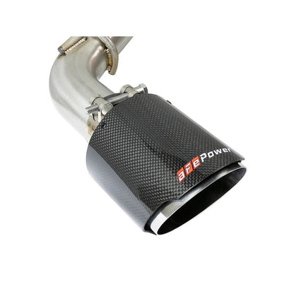 aFe Takeda 2.5in 304 SS Cat-Back Exhaust System w/ Carbon Fiber Tips 16-18 Infiniti Q50 V6-3.0L (tt)