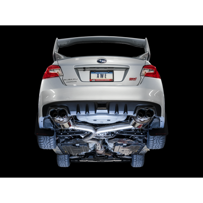 AWE Tuning Subaru STI VA / WRX GV / STI GV Sedan Touring Edition Exhaust - Chrome Silver Tip (102mm)