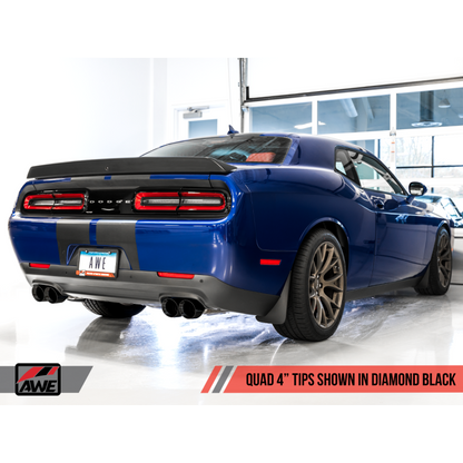 AWE Tuning 2017+ Dodge Challenger 5.7L Track Edition Exhaust - Diamond Black Quad Tips