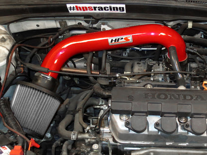 HPS Performance Shortram Air Intake Kit 2004-2005 Honda Civic Value Package 1.7L, Red