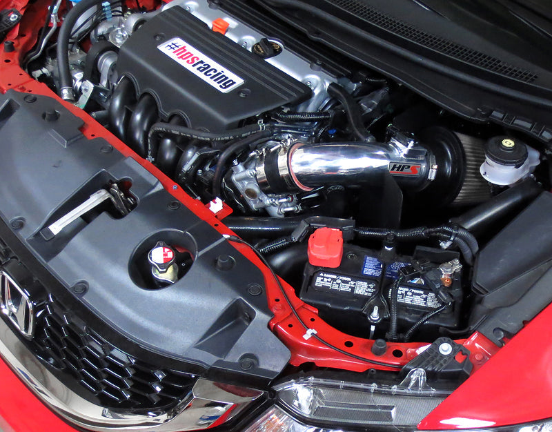 HPS Performance Shortram Air Intake Kit 2013-2015 Acura ILX 2.4L, Includes Heat Shield, Wrinkle Red
