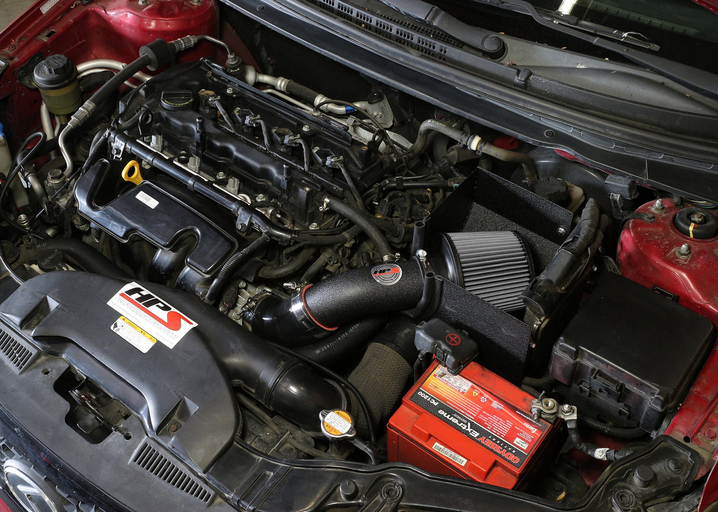 HPS Shortram Air Intake Kit 2013 Kia Forte5 2.0L, Includes Heat Shield, Black