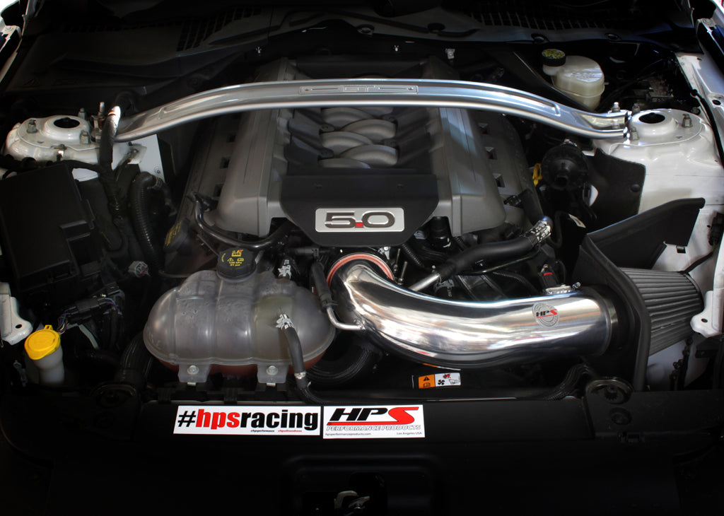 HPS Performance Air Intake Kit with Heat Shield, 2015-2017 Ford Mustang GT V8 5.0L, 827-556
