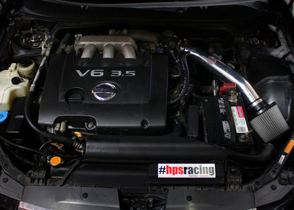 HPS Shortram Air Intake Kit 2004-2008 Nissan Maxima V6 3.5L, Includes Heat Shield, Blue