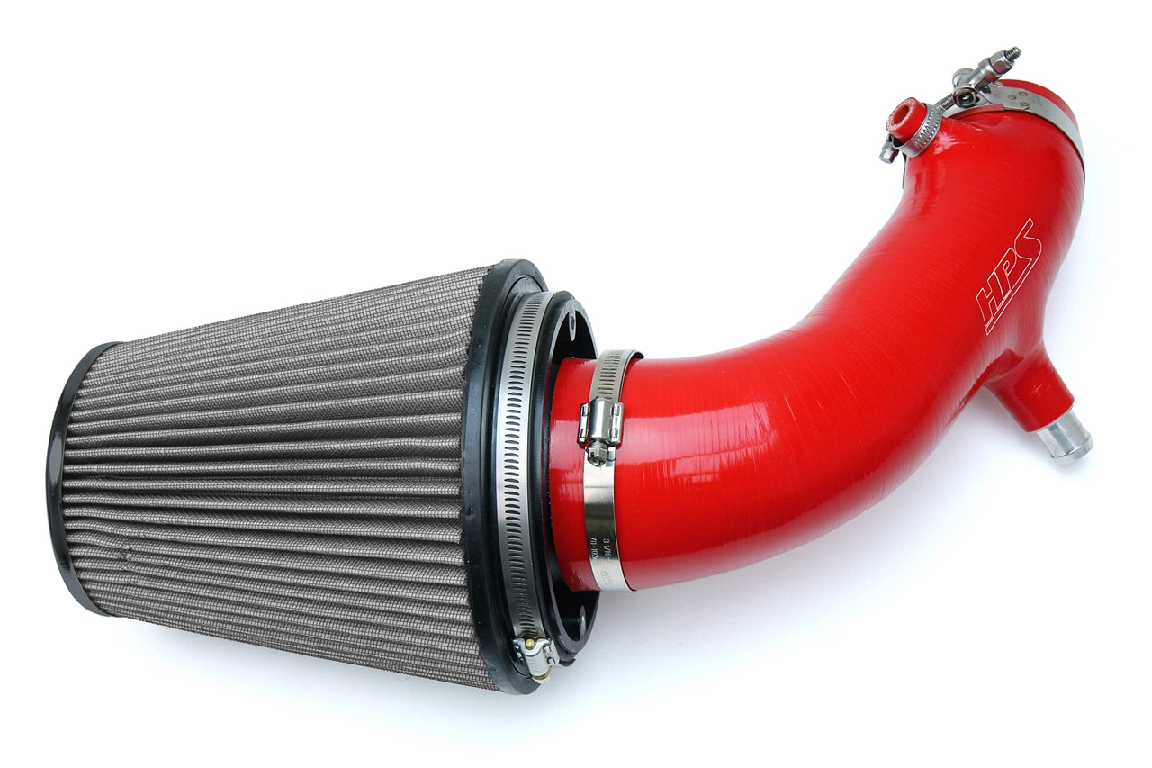 HPS Performance Shortram Air Intake Kit 2004-2005 Honda S2000 AP2 2.2L Throttle Cable, Red