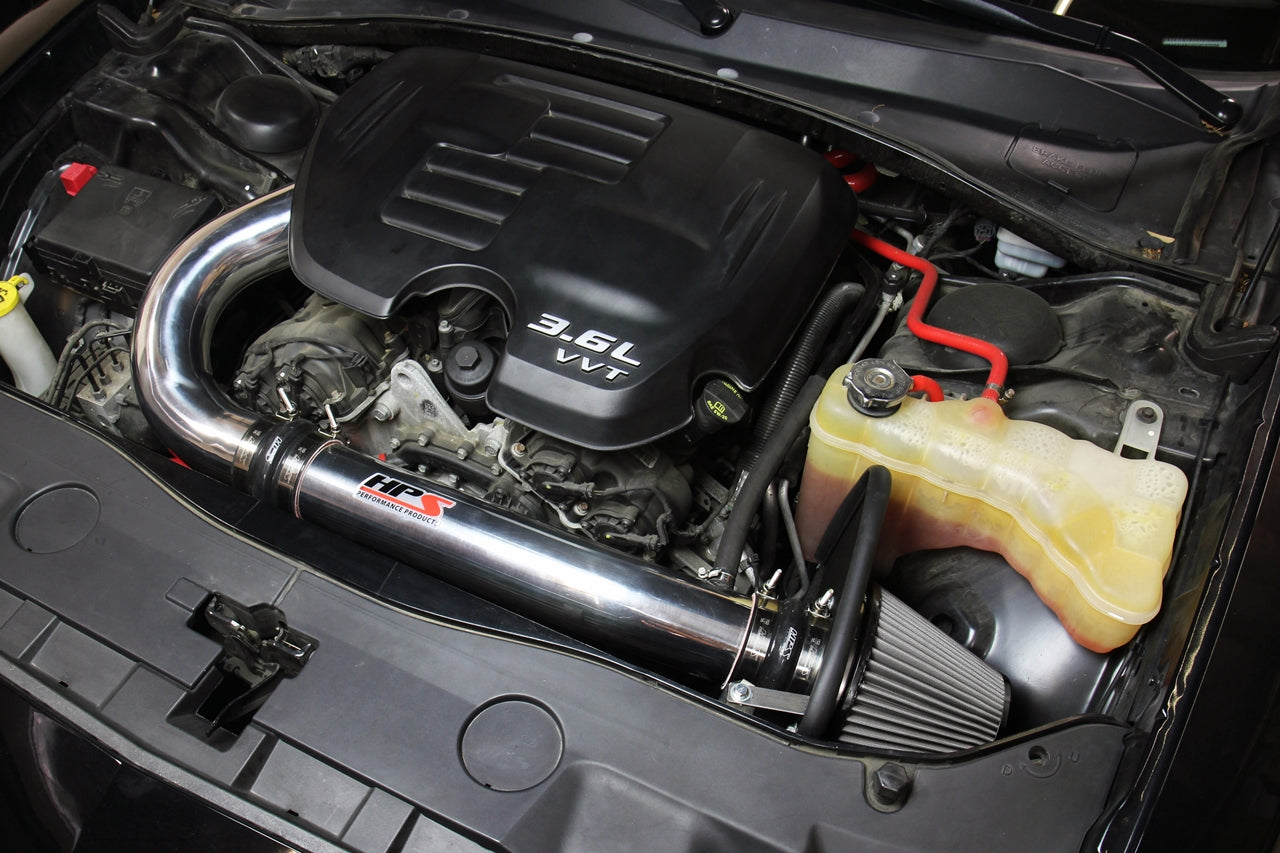 HPS Shortram Air Intake Kit 2011-2023 Dodge Challenger 3.6L V6, Includes Heat Shield, 827-624