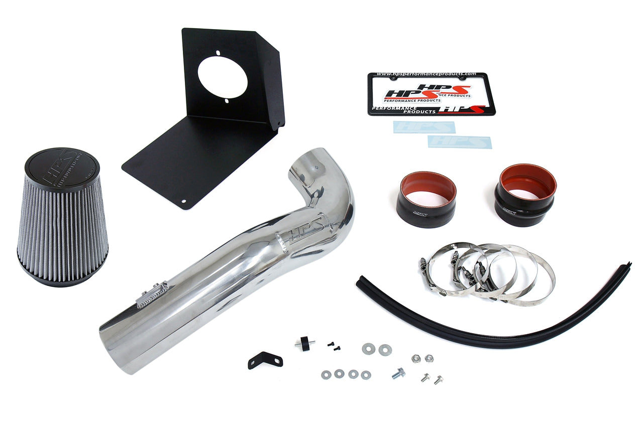 HPS Shortram Air Intake Kit 2009-2014 Chevy Suburban 5.3L V8, Includes Heat Shield, Polish