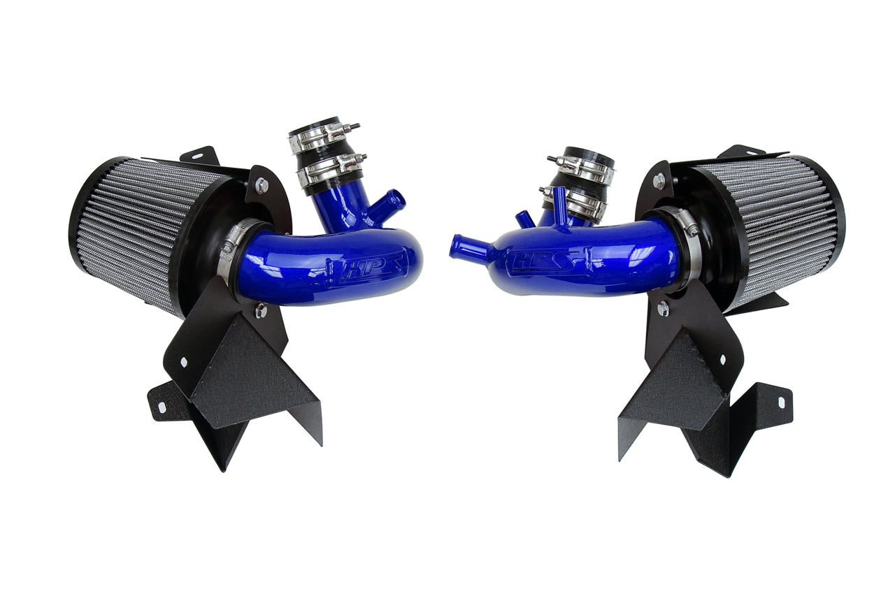 HPS Blue Cold Air Intake Kit with Heat Shield 2019-2024 Hyundai Genesis G70 3.3L V6 Twin Turbo, 827-703BL