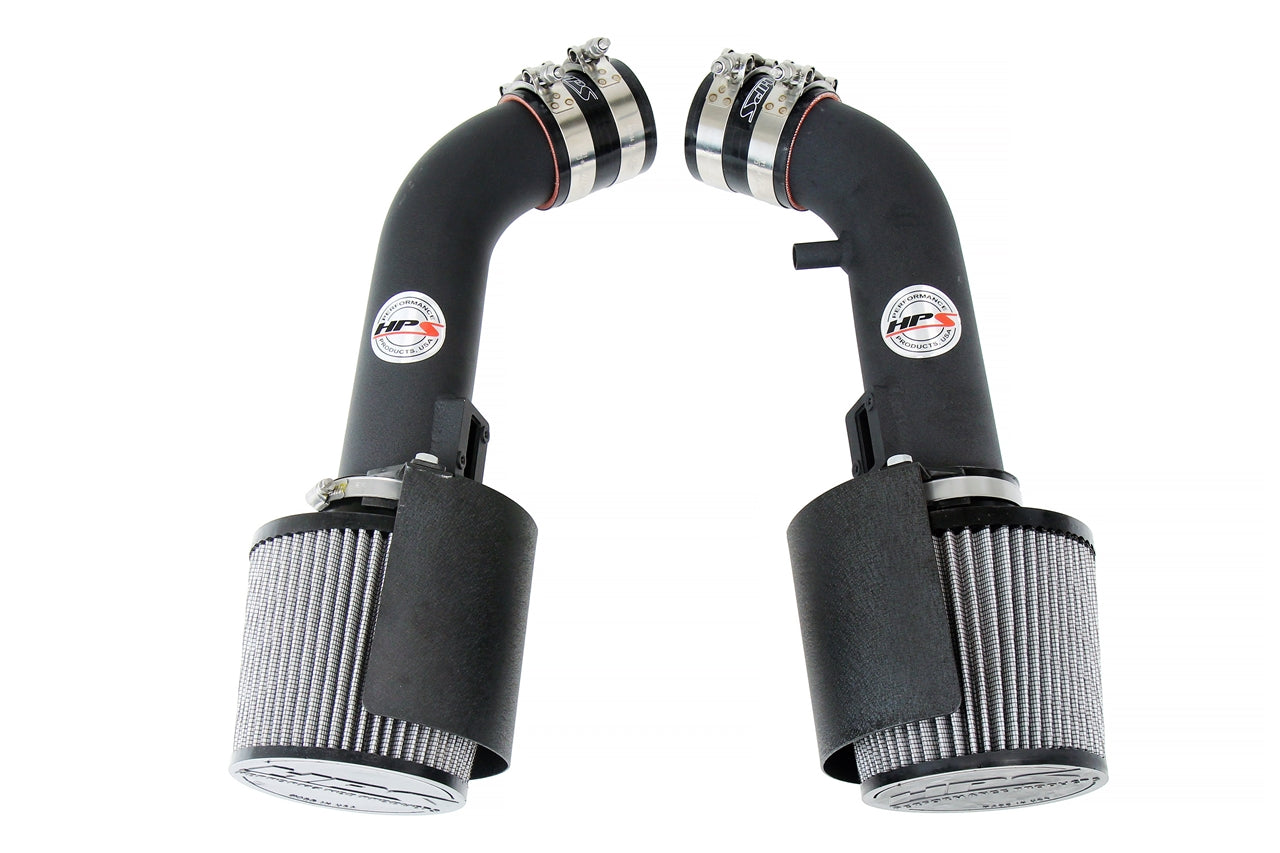 HPS Black Shortram Dual Air Intake Kit 2008-2013 Infiniti G37 3.7L V6 VQ37VHR 827-706WB Includes Heat Shield