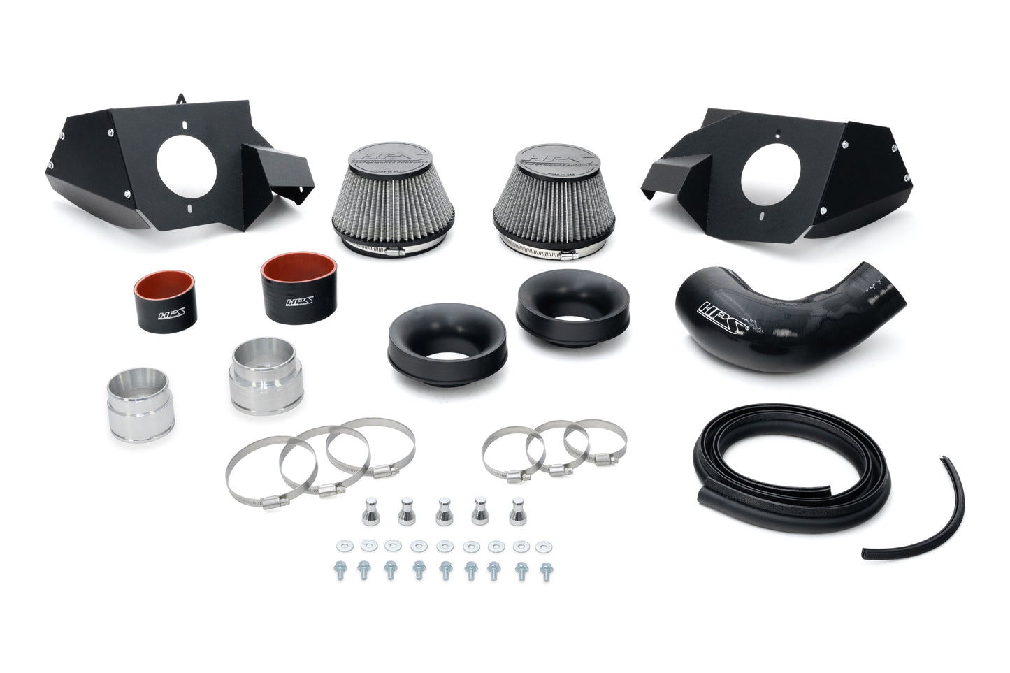 HPS Performance Air Intake Kit with Heat Shield, 2021-2025 BMW M3 G80 3.0L Turbo, Black, 827-772WB