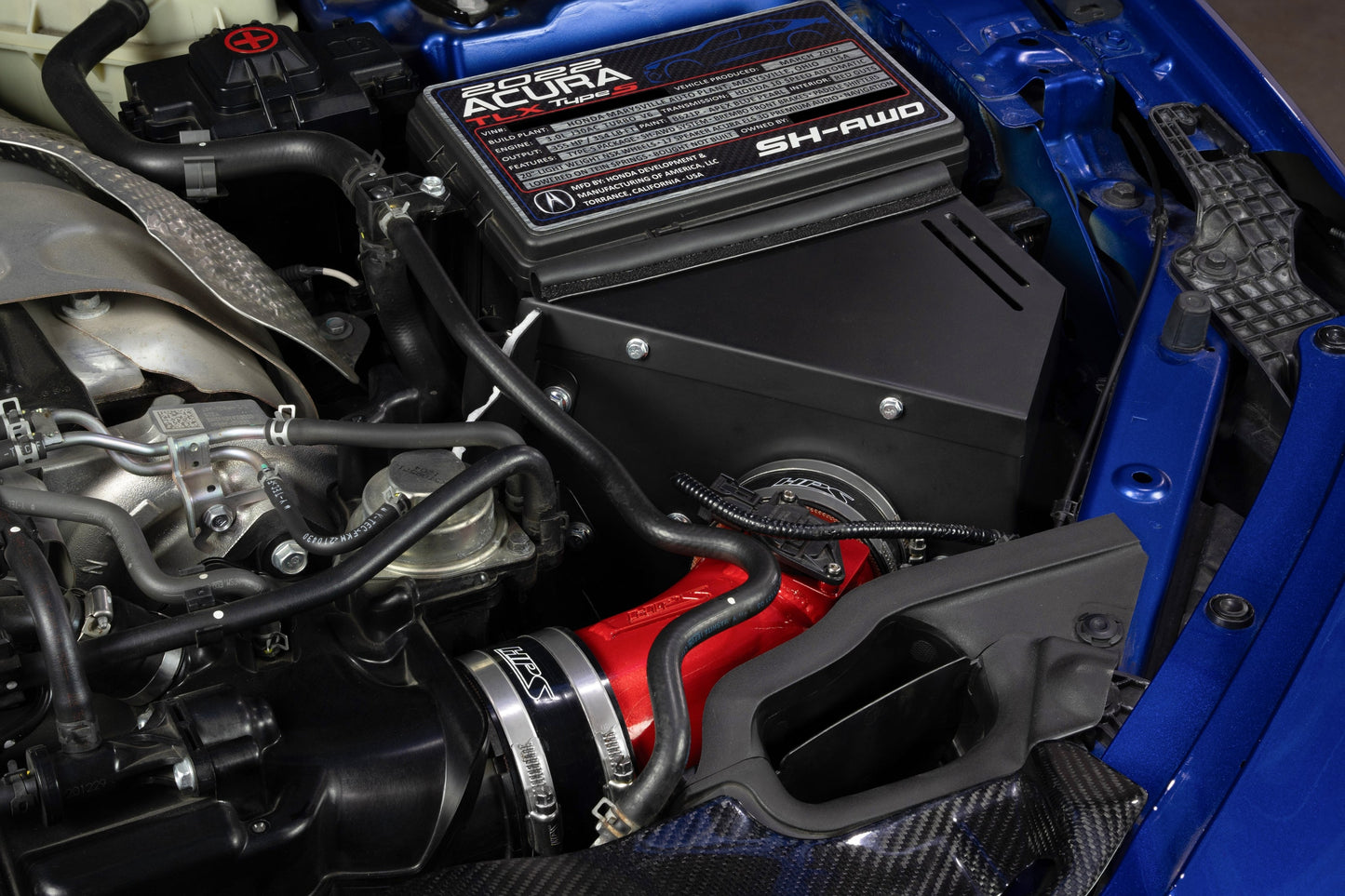 HPS Performance Air Intake Kit with Heat Shield, 2021-2025 Acura TLX Type S 3.0L Turbo, Polished, 827-783P