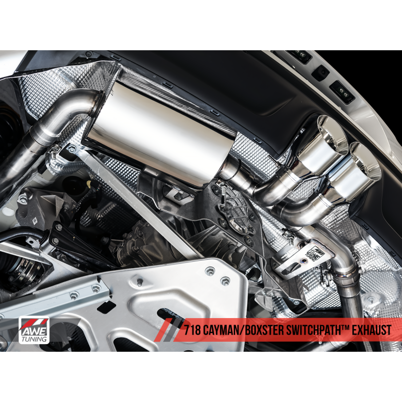 AWE Tuning Porsche 718 Boxster / Cayman SwitchPath Exhaust (PSE Only) - Diamond Black Tips