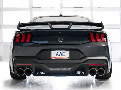 AWE 2024 Ford Mustang Dark Horse S650 RWD Track Edition Cat-Back Exhaust w/ Quad Chrome Silver Tips