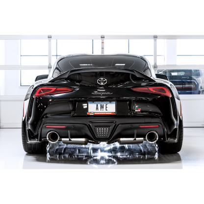 AWE 2020+ Toyota Supra A90 Non-Resonated Touring Edition Exhaust - 5in Diamond Black Tips