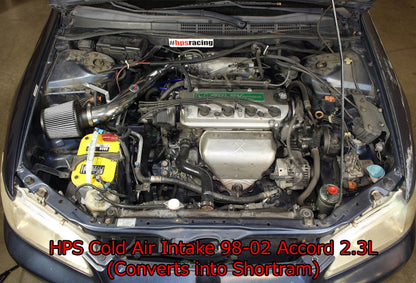 HPS Performance Cold Air Intake Kit 1998-2002 Honda Accord 2.3L DX EX LX VP SE, Converts to Shortram, Polish