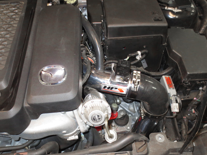 HPS Performance Cold Air Intake Kit 2007-2013 Mazda Mazdaspeed 3 2.3L Turbo, Converts to Shortram, Black