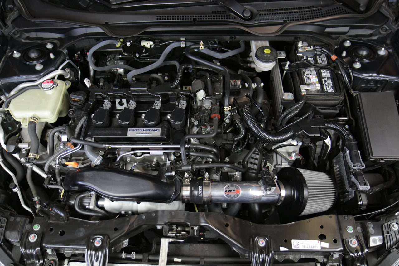 HPS Cold Air Intake Kit 2016-2020 Honda Civic Non Si 1.5T Turbo, Converts to Shortram, 837-602