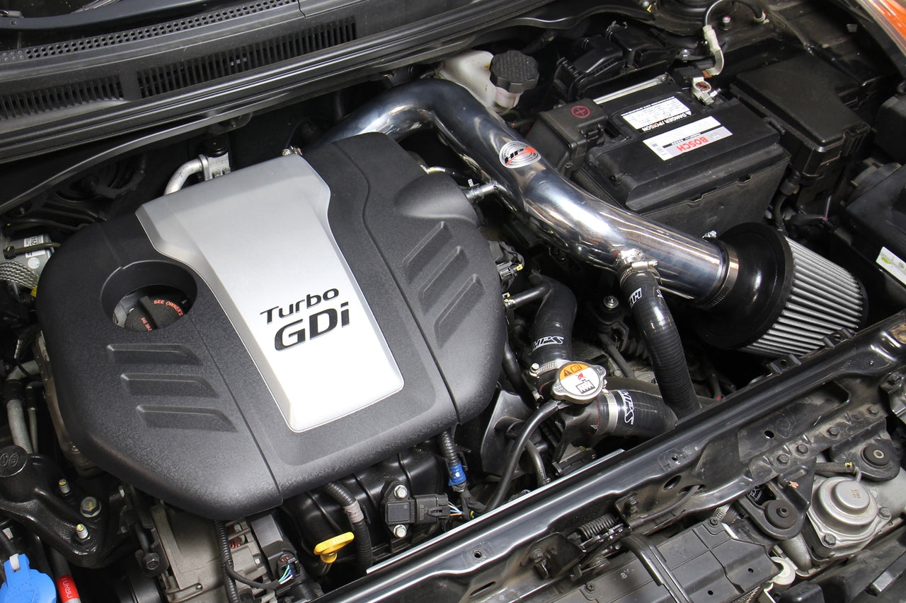 HPS Performance Cold Air Intake Kit 2013-2017 Hyundai Veloster 1.6L Turbo, Converts to Shortram, Polish
