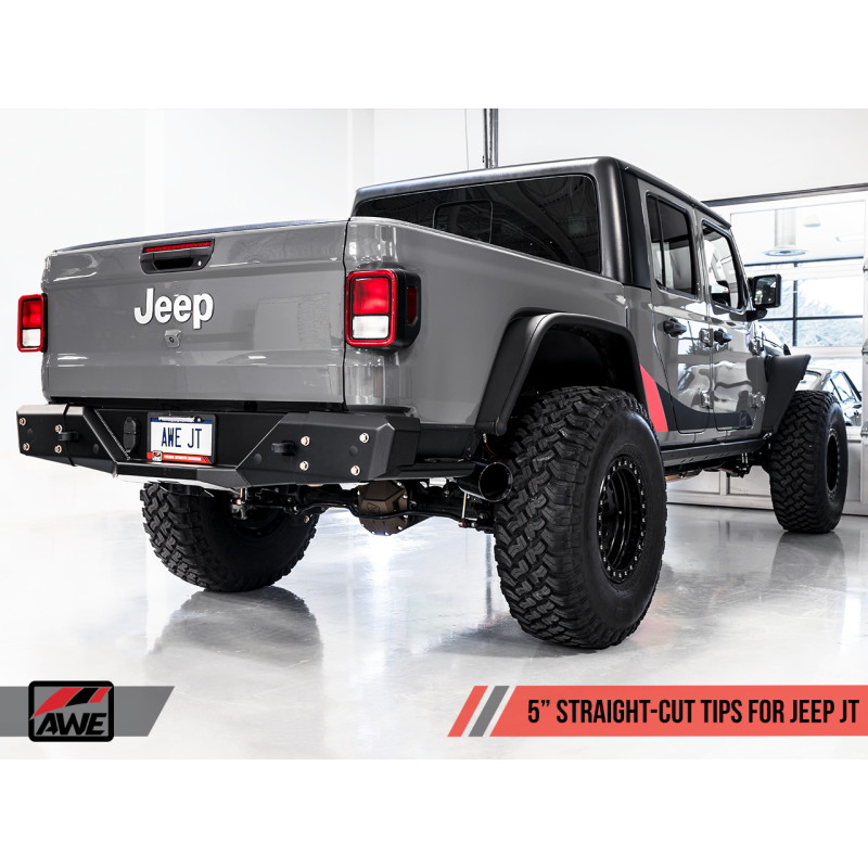AWE Tuning 2020+ Jeep Gladiator 3.6L Trail-to-Tread (Dual Exhaust) Conversion Kit w/Diamond Blk Tips