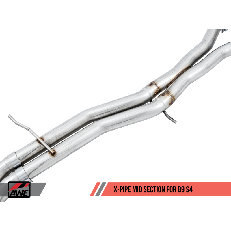 AWE Tuning Audi B9 S4 Touring Edition Exhaust - Non-Resonated (Black 102mm Tips)