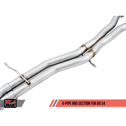AWE Tuning Audi B9 S4 Touring Edition Exhaust - Non-Resonated (Black 102mm Tips)