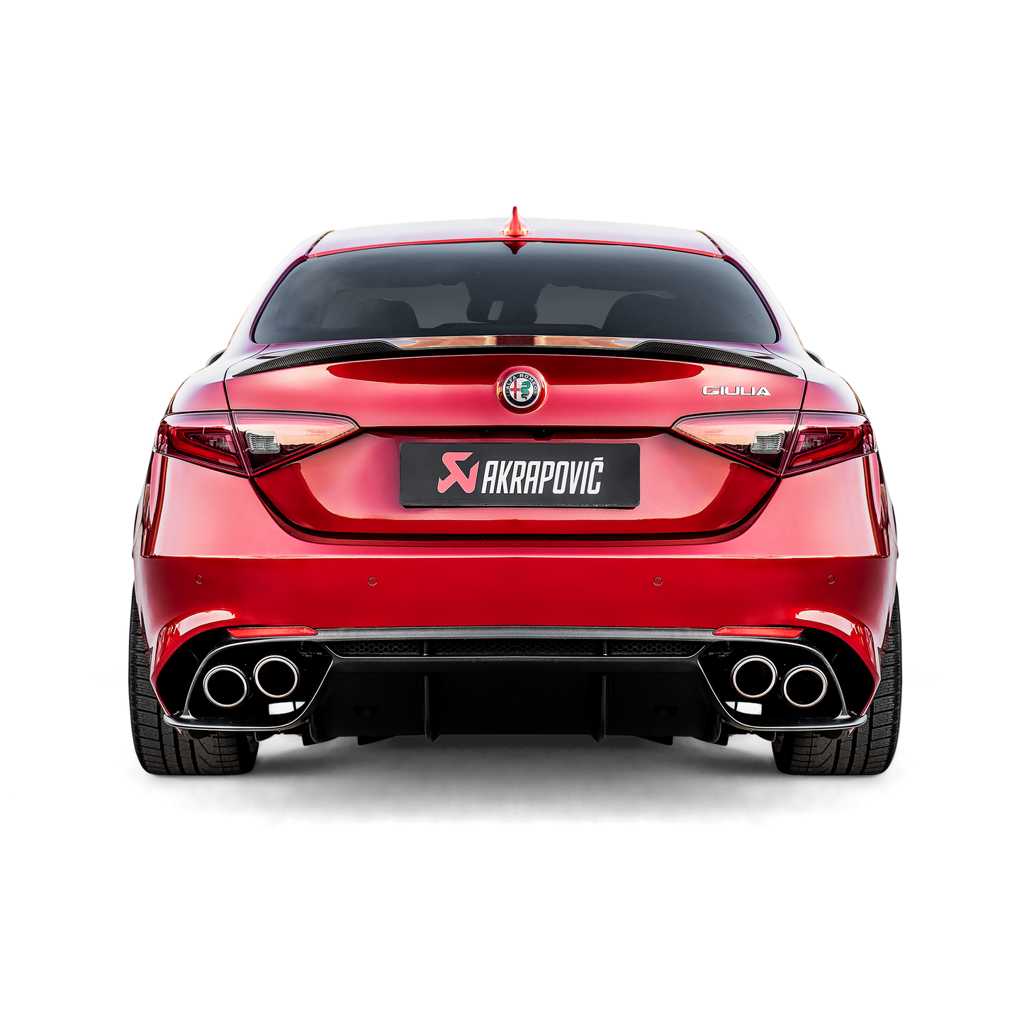 Akrapovič Slip-On Line Exhaust (Titanium) w/Carbon Tips - 2016-2020 Alfa Romeo Giulia Quadrifoglio